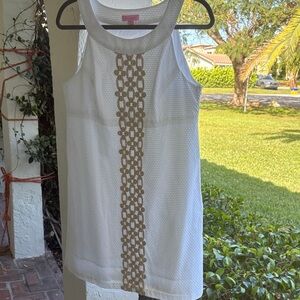 Lilly Pulitzer White and Gold Mini Dress
